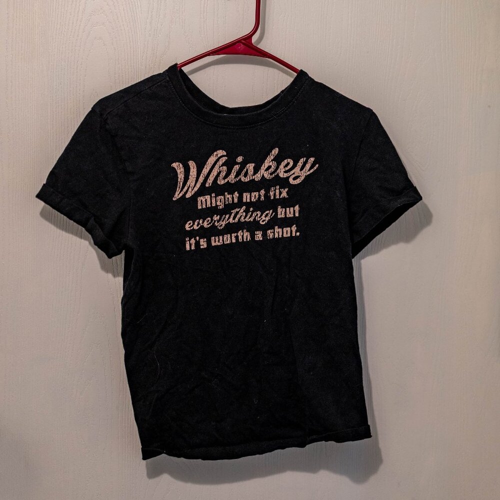 CLEARANCE Vibe N' “Whiskey Might Not Fix Everything” Graphic Tee – Size Small
